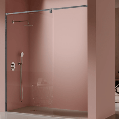 Duschwand FRESH SALOMON STRAIGHT chrom matt - Glas 8 mm - Welt der Bäder
