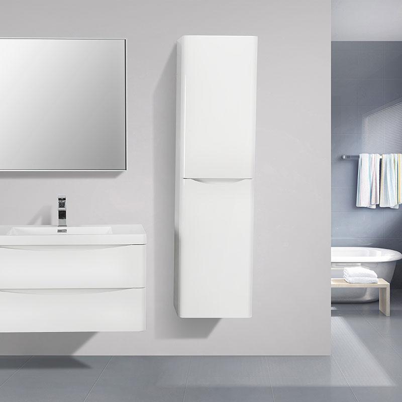Badschrank, 150 cm, vertikal, montiert, PIACENZA, weiß – Welt der Bäder SL