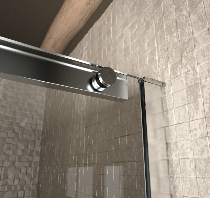 Duschwand mit Schiebetür LUNA mit Sichtschutz - Glas 8mm