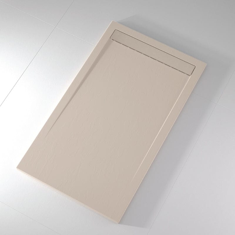 Extra flache Duschwanne CLEVER in Schieferoptik BEIGE – Welt der Bäder SL