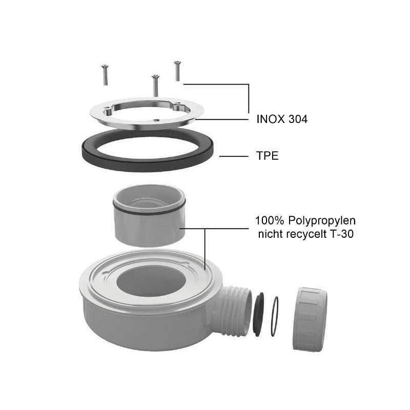 Duschwanne MADISON CURVE, Schieferoptik, ANTHRAZIT