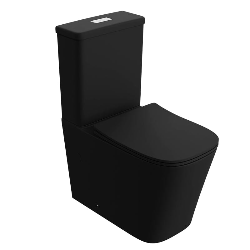 Modernes Stand-WC, Keramik, TRYTON BLACK, niedriger Spülkasten