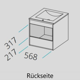 Waschtisch mit Unterschrank hängend SADO - 60 cm - Welt der Bäder