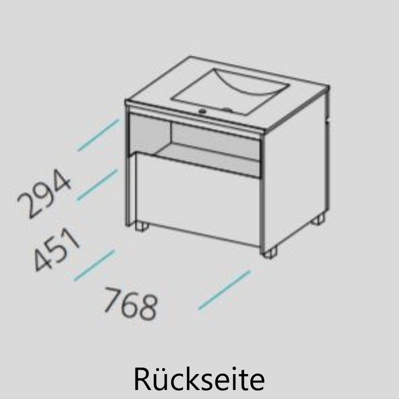 Standwaschtisch mit Unterschrank LUUP - 80 cm