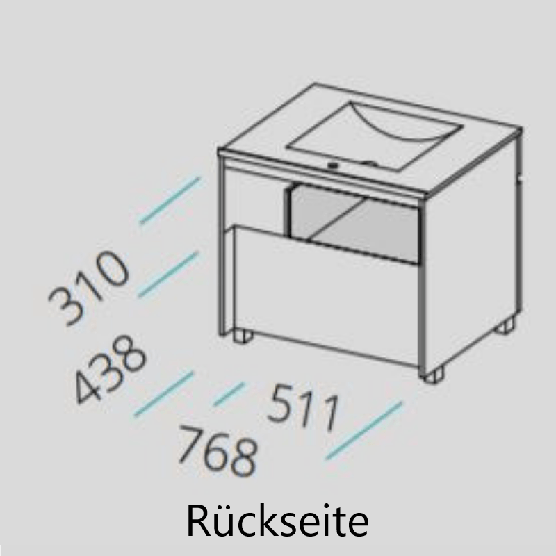 Standwaschtisch mit Unterschrank CLIF - 80 cm - Welt der Bäder