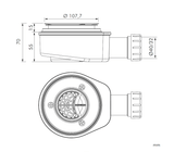 Ablaufventil, horizontal, Sanycces Ø90 mm, Höhe 74 mm für Duschwannen