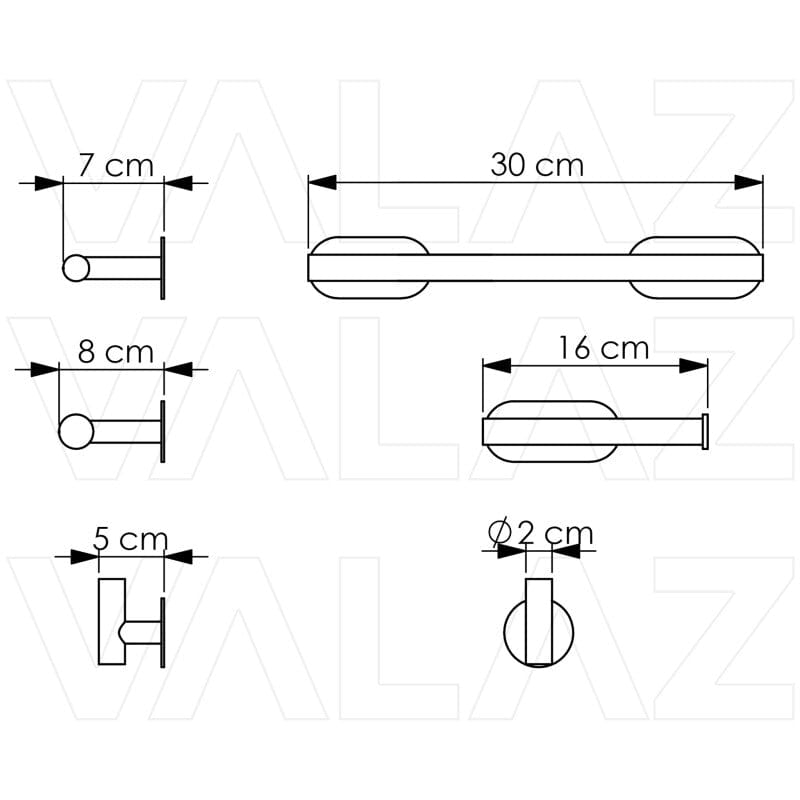 Conjunto accesorios de baño THOMAS 30 oro mate - Entorno baño