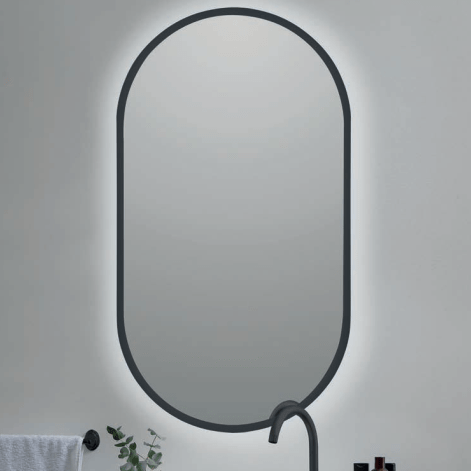 Badspiegel mit LED SALINES schwarz - Welt der Bäder