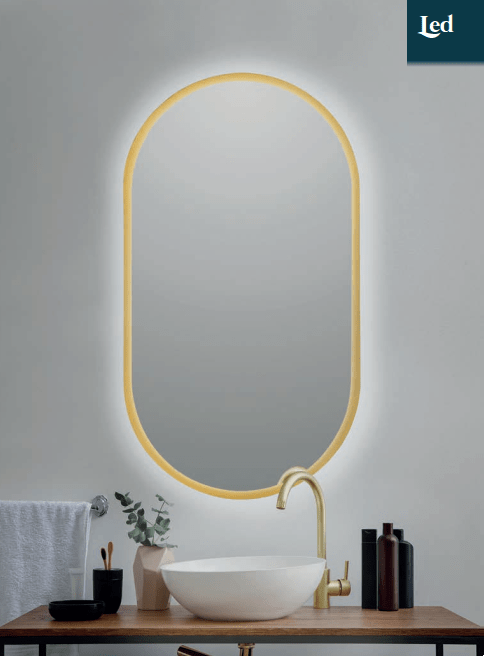 Badspiegel mit LED SALINES gold - Welt der Bäder
