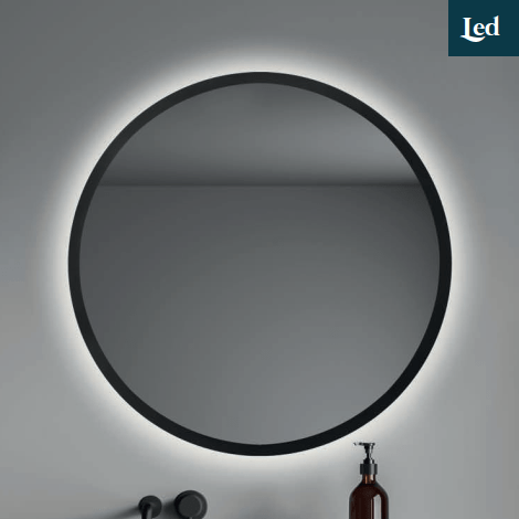 Badspiegel mit LED ESTANY schwarz - Welt der Bäder