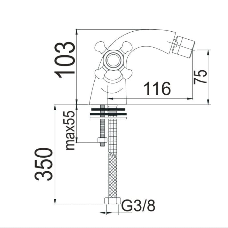 BUADES Einhebel-Bidetarmatur HERITAGE