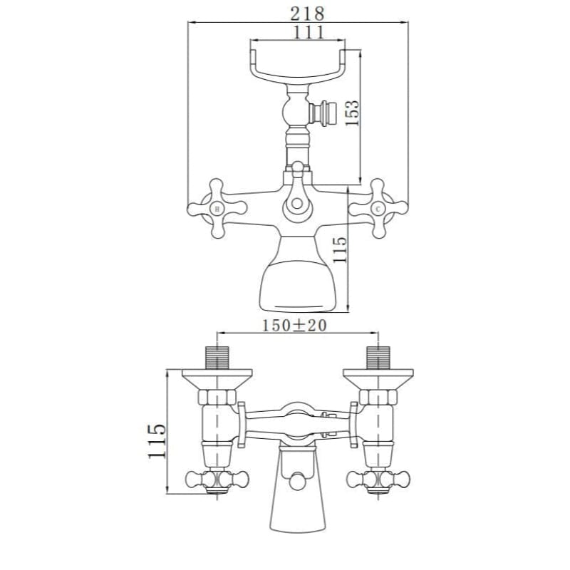 BUADES Grifo monobloc de baño-ducha HERITAGE