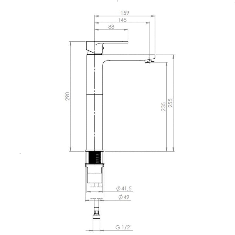 BUADES Einhebelmischer Waschtischarmatur TORUK-L