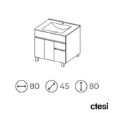 Standwaschtisch mit Unterschrank CLIF - 80 cm - Welt der Bäder