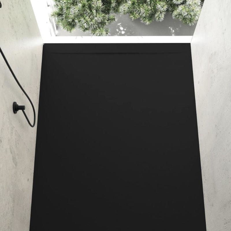 Extra flache Duschwanne COVER, Schieferoptik, SCHWARZ