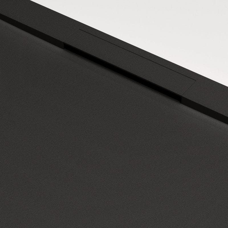 Extra flache Duschwanne COVER, Schieferoptik, SCHWARZ