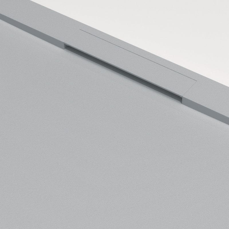 Extra flache Duschwanne COVER, Schieferoptik, GRAU