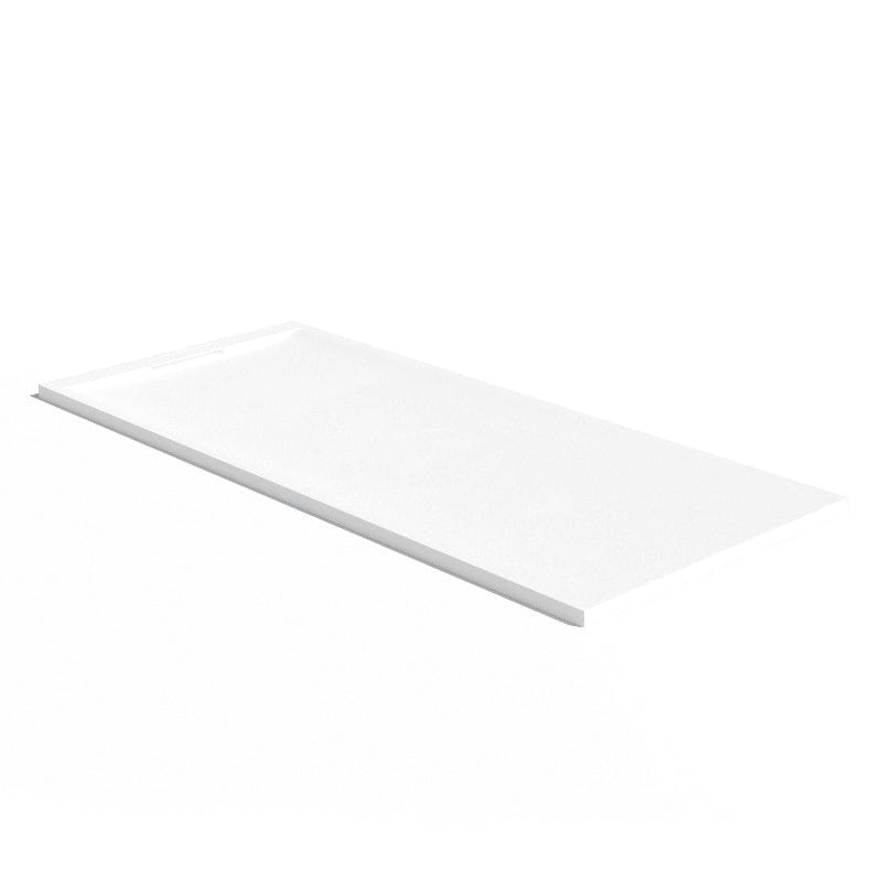 Extra flache Duschwanne COVER, Schieferoptik, WEISS