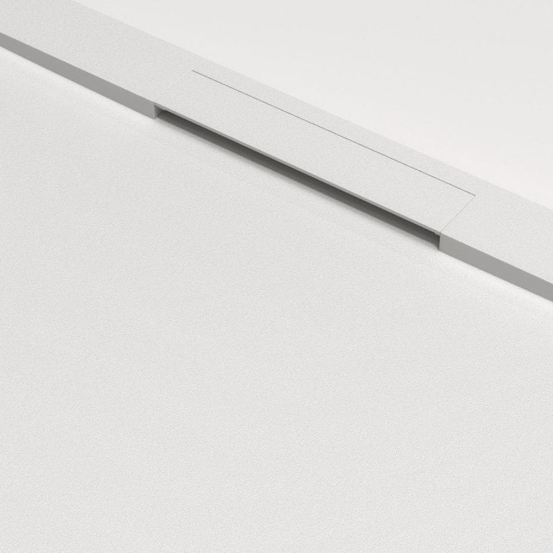 Extra flache Duschwanne COVER, Schieferoptik, WEISS