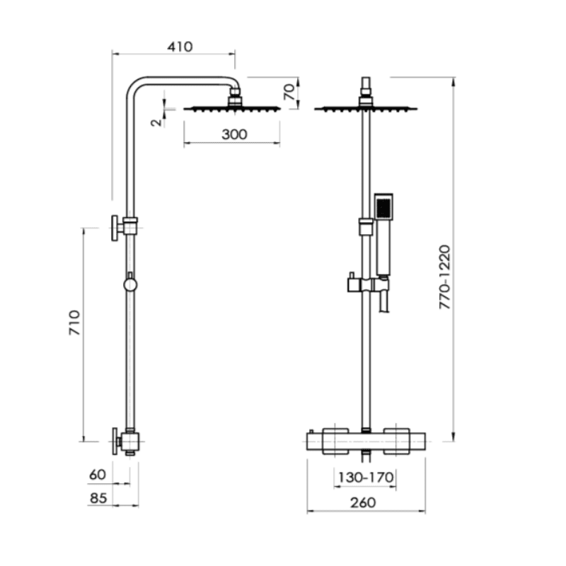 Thermostat-Duschsäule CUBO