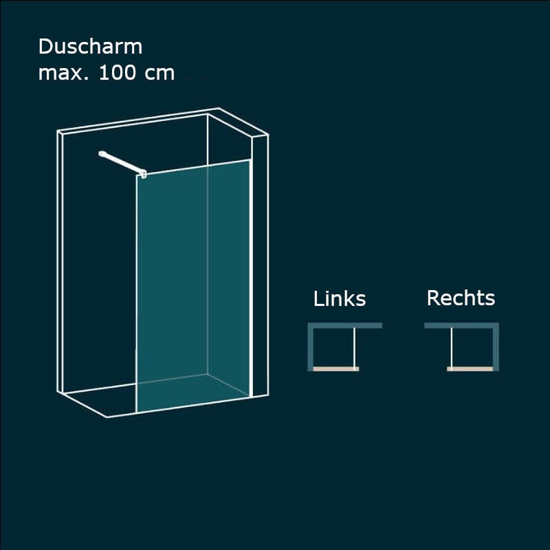 Duschwand MANACOR chrom - Glas 8mm