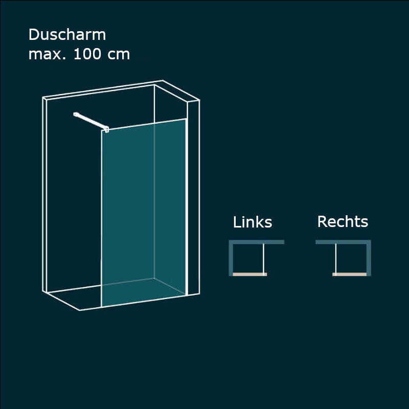 Duschwand MANACOR weiß- Glas 8mm