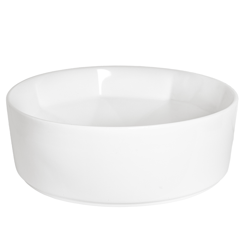 Rundes Aufsatzwaschbecken aus Keramik ELYNA mit innen diamantförmigem Design