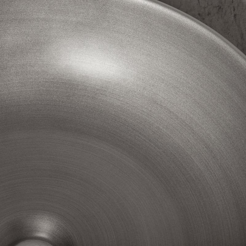 Rundes Aufsatzwaschbecken aus Keramik SILVER, gebürstetes Metallgrau