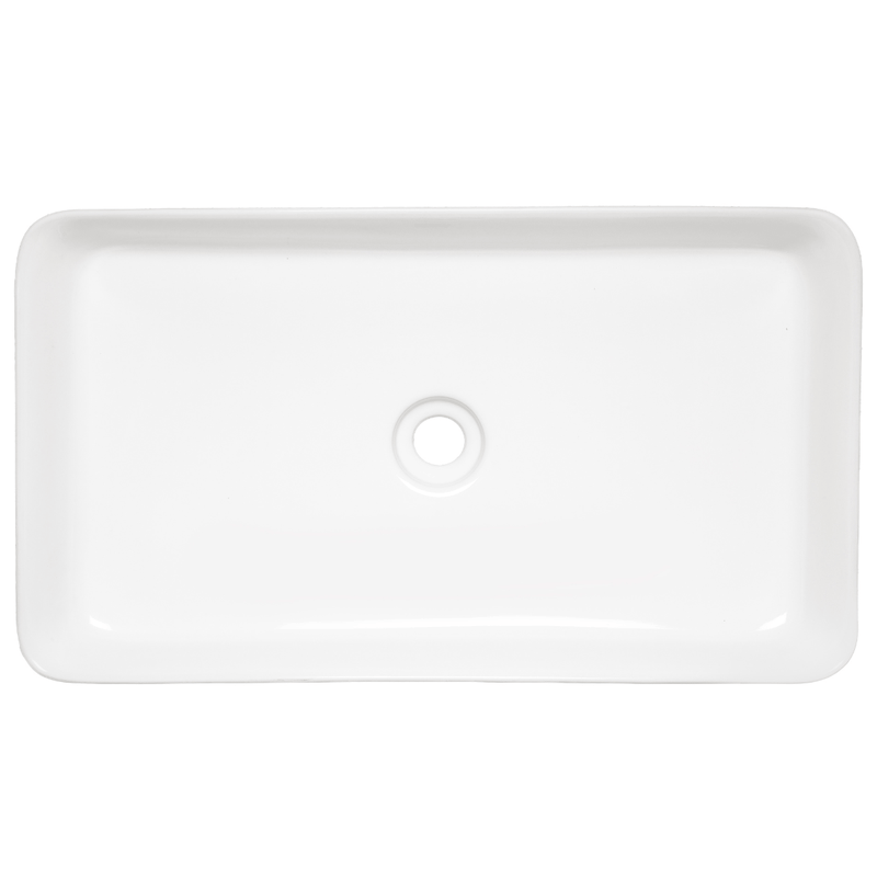 Vue de dessus Vasque à poser rectangulaire en céramique LISA