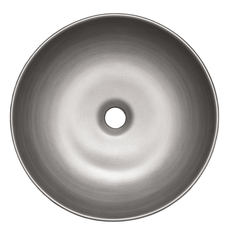 Rundes Aufsatzwaschbecken aus Keramik SILVER, gebürstetes Metallgrau
