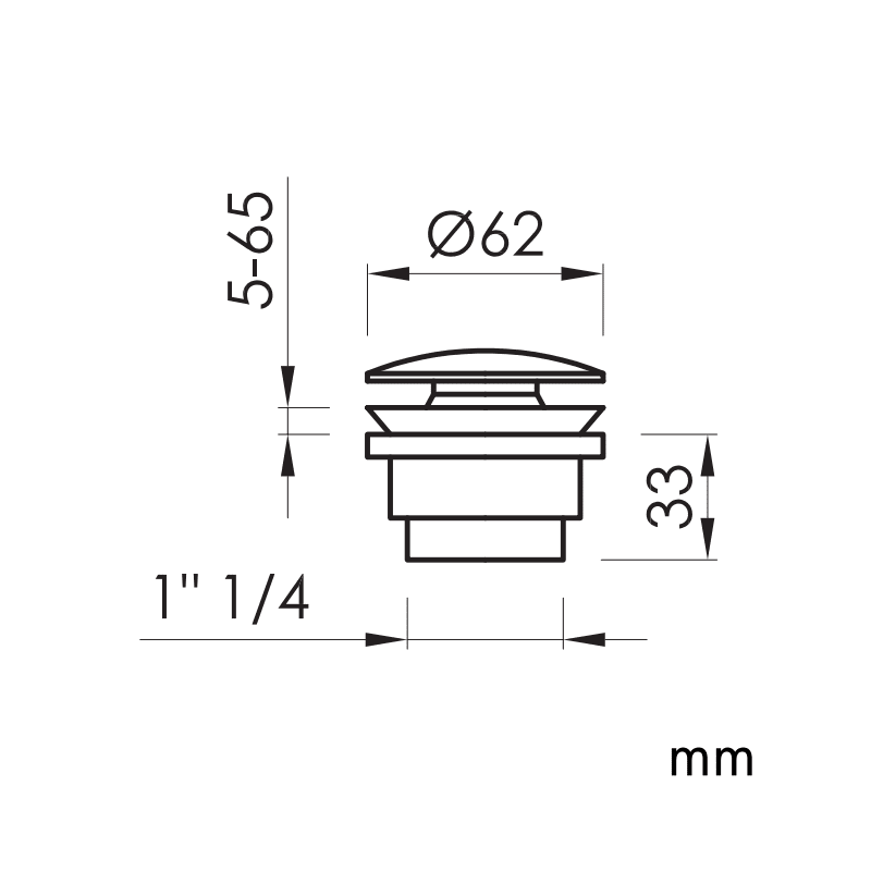 Universeller Clic-Clac Waschbeckenstopfen Sanycces