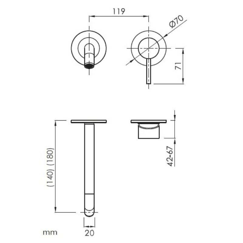 Wandmontierter Einhebelmischer LOOP