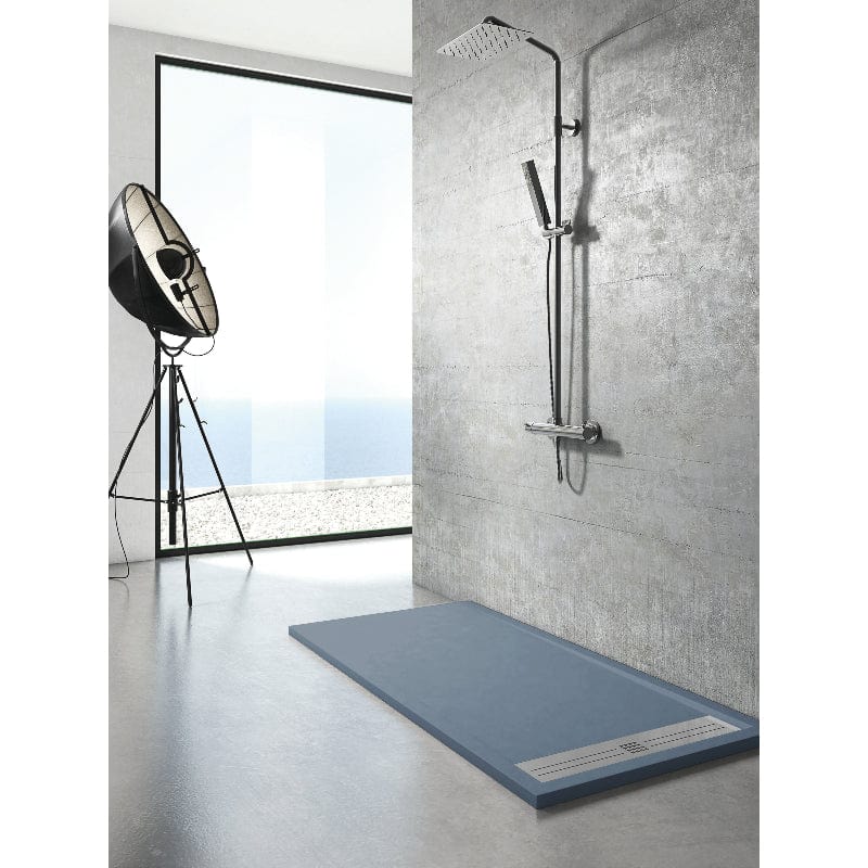 Extra flache Duschwanne ELITE, Schieferoptik, ANTHRAZIT