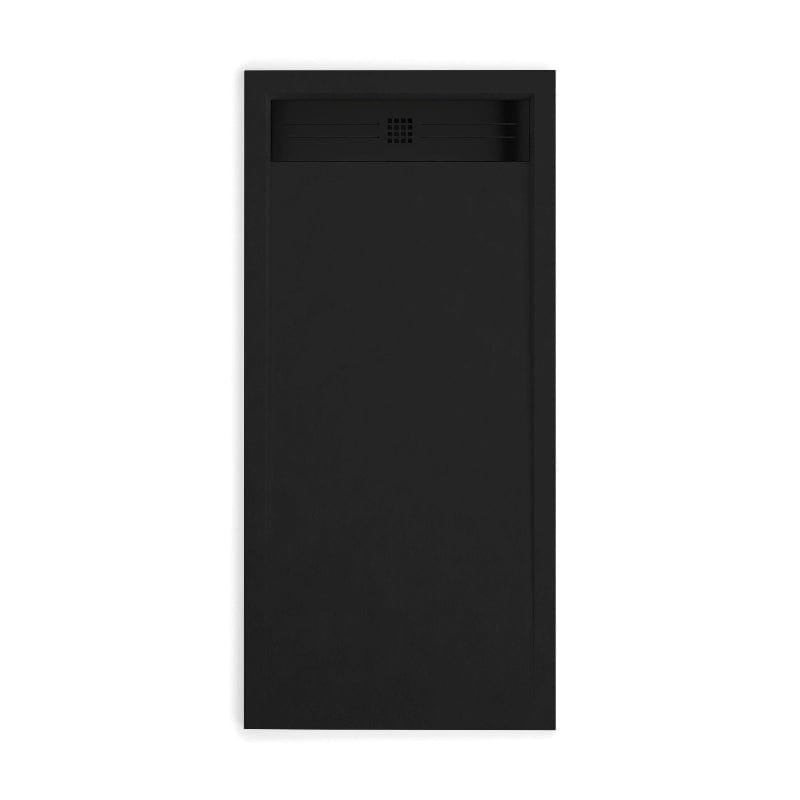 Extra flache Duschwanne ELITE, Schieferoptik, SCHWARZ