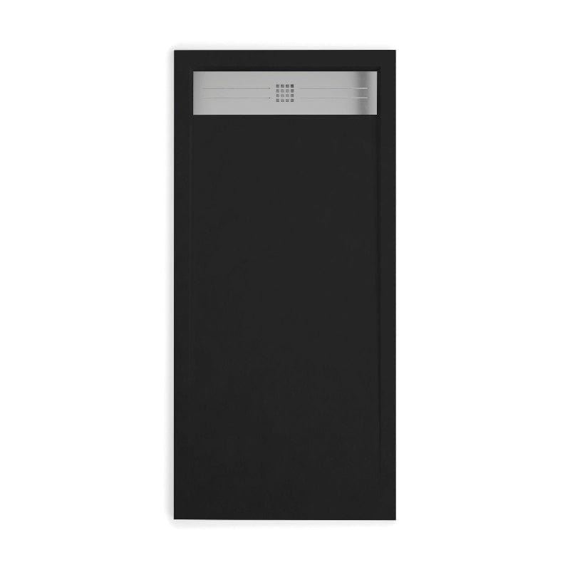 Extra flache Duschwanne ELITE, Schieferoptik, SCHWARZ