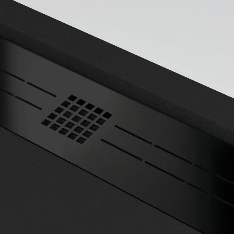 Extra flache Duschwanne ELITE, Schieferoptik, SCHWARZ