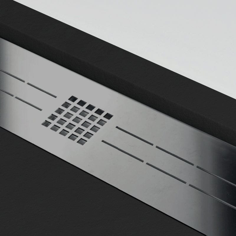 Extra flache Duschwanne ELITE, Schieferoptik, SCHWARZ