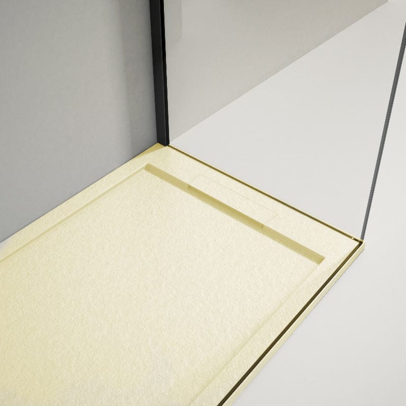 Extra flache Duschwanne LUX, Schieferoptik, beige