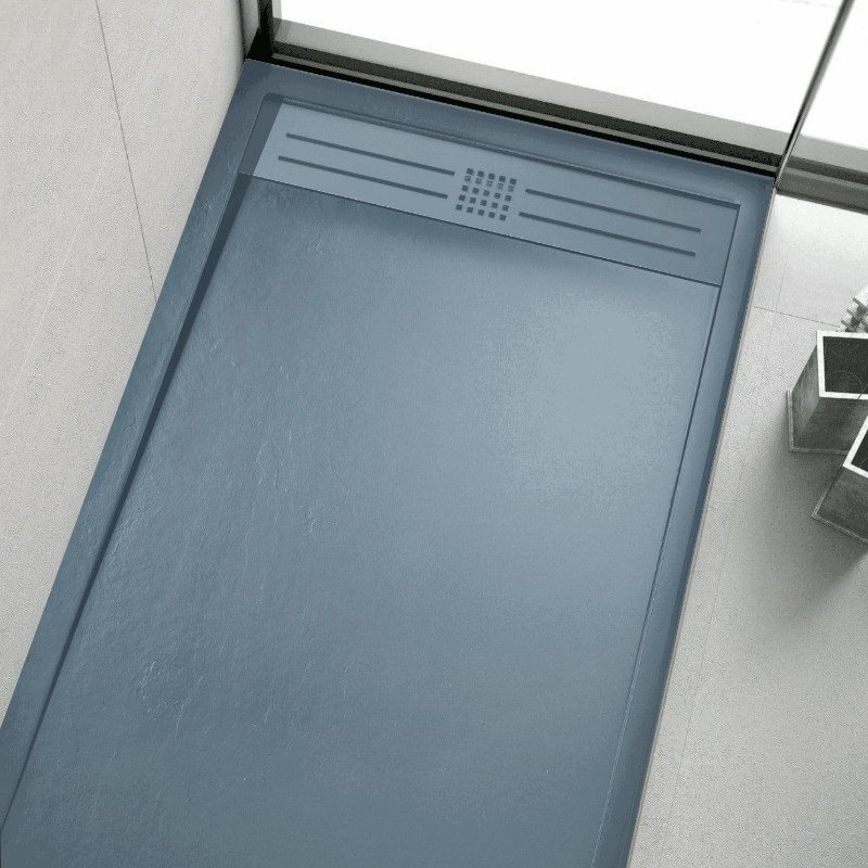 Extra flache Duschwanne ELITE, Schieferoptik, ANTHRAZIT