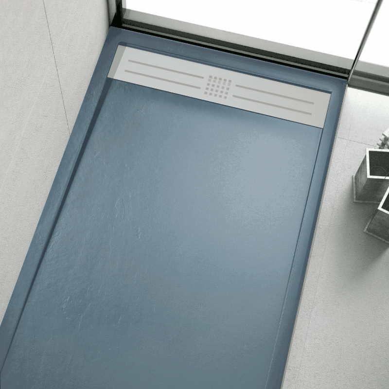 Extra flache Duschwanne ELITE, Schieferoptik, ANTHRAZIT