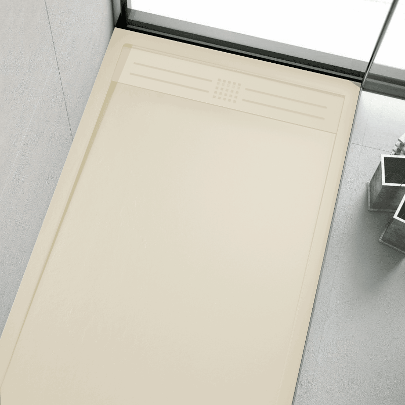 Extra flache Duschwanne ELITE, Schieferoptik, GRAU