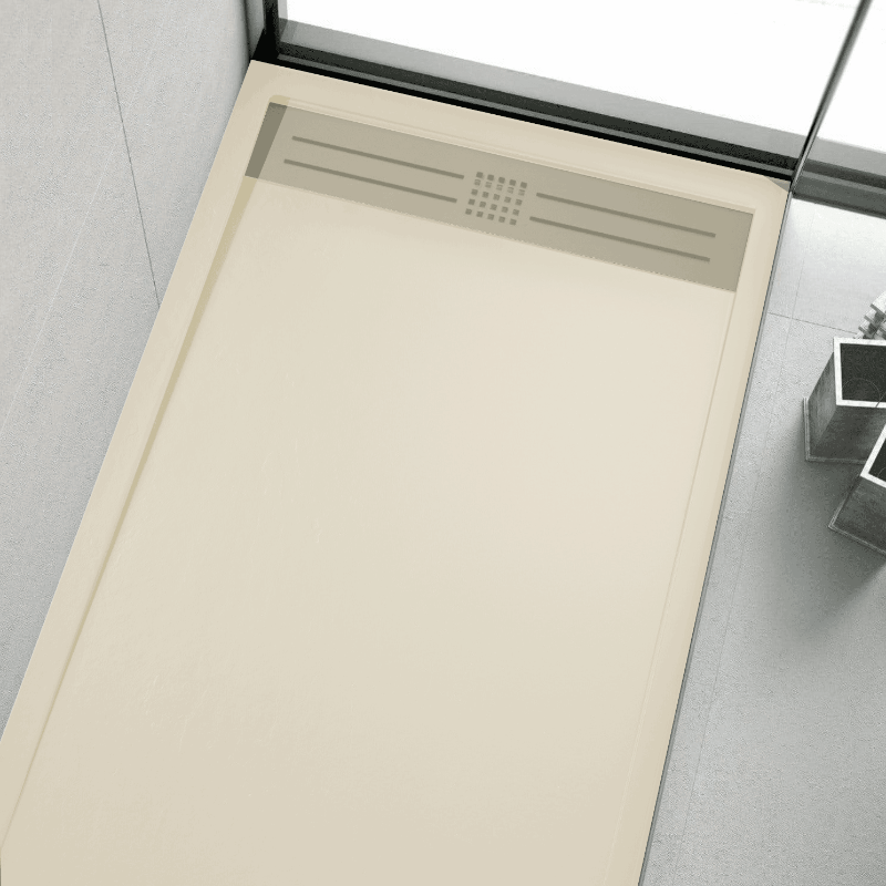 Extra flache Duschwanne ELITE, Schieferoptik, GRAU