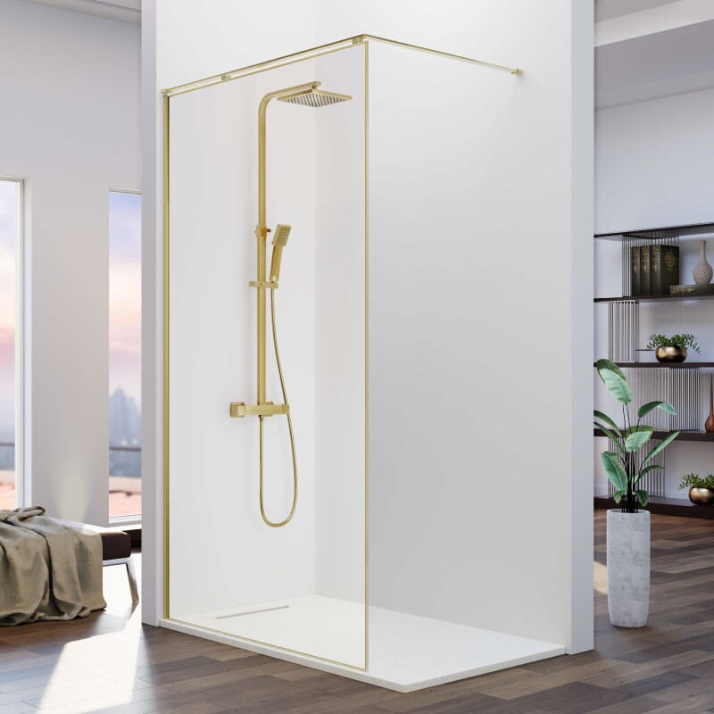 Panel fijo de ducha Fresh Arena oro cepillado - Entorno baño