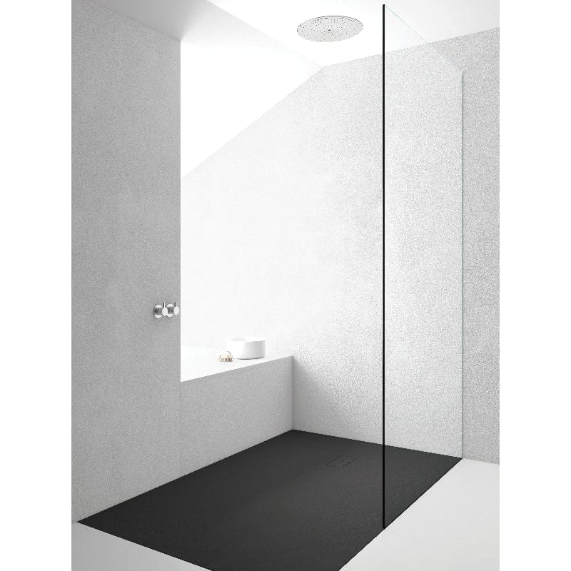 Extra flache Duschwanne FUSION, Schieferoptik, SCHWARZ