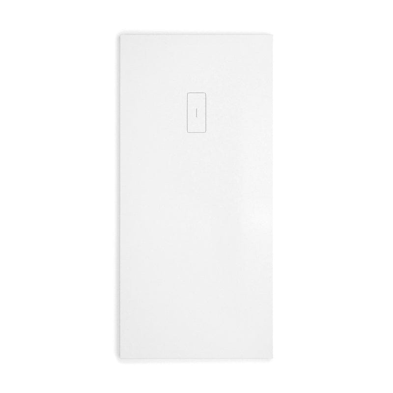 Extra flache Duschwanne FUSION, Schieferoptik, WEISS