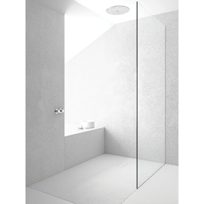 Extra flache Duschwanne FUSION, Schieferoptik, WEISS