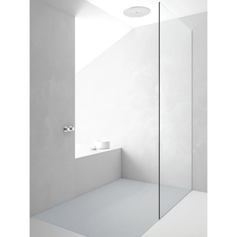 Extra flache Duschwanne FUSION, Schieferoptik, GRAU