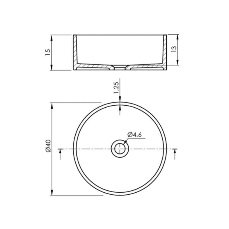 Rundes Aufsatzwaschbecken aus Sanydur LUCENA