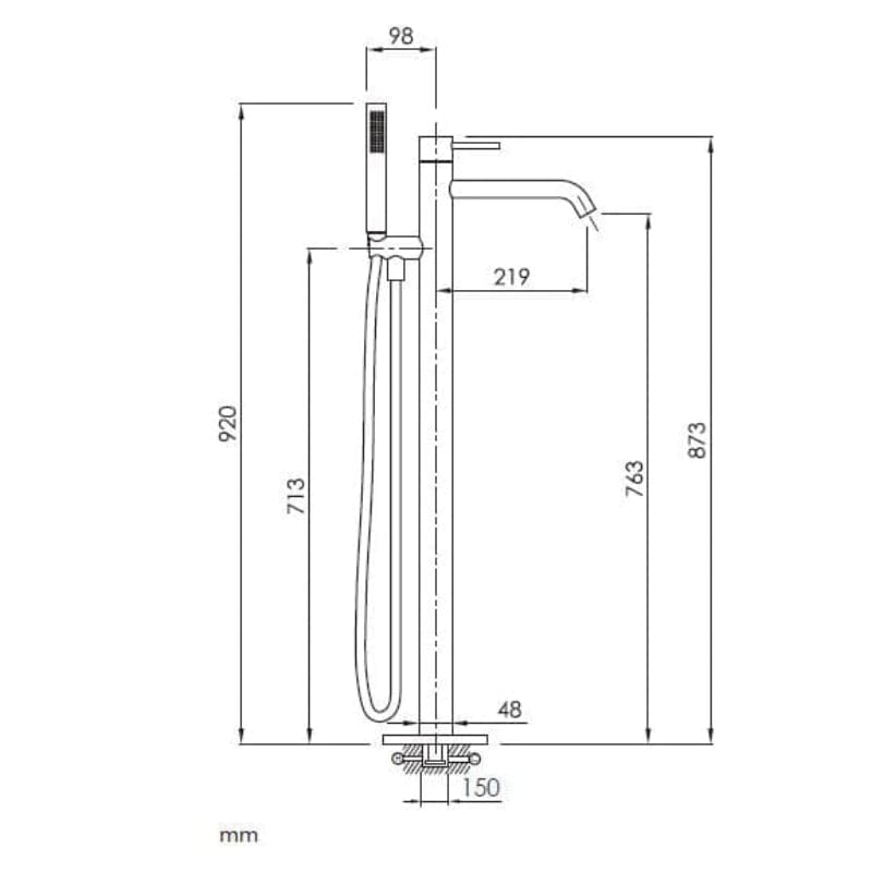 Einhebelmischer LOOP für Badewanne
