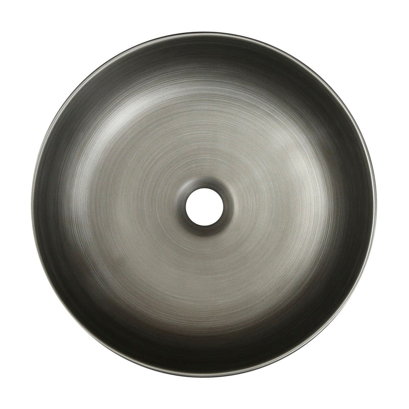 Rundes Aufsatzwaschbecken aus Keramik SILVER, gebürstetes Metallgrau